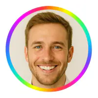 Profile photo with a rainbow ring frame