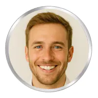 Profile photo with a silver ring frame